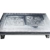 Aluminium Foil Designer Rectangle 12X8 Inches Bajot/Chowki/Peeta/Patla For Religious Purpose | Designed Beautifully In Wood Silver Rajwadi Work, Colour : Silver