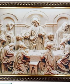 Multiple Frames Jesus Last Supper Wooden Framed Art Panels Wall Painting for Living Room, Bedroom, Hotels and Offices, Decorative Art Prints