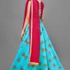 Girls Floral Print Lehenga Choli And Dupatta Set Ethnic Wear Blue Girls Floral Print Lehenga Choli And Dupatta Set Ethnic Wear Blue