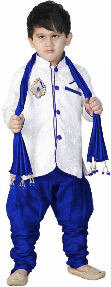 Boys Festive Sherwani/Kurta And Pyjama Set Blue Boys Festive Sherwani/Kurta And Pyjama Set Blue
