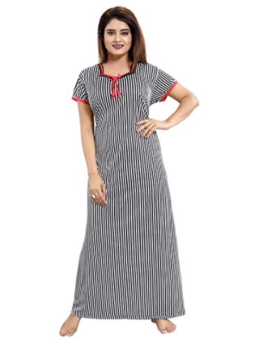 Women'S Synthetic Printed Nighty Free Size Women''S Synthetic Printed Nighty Free Size