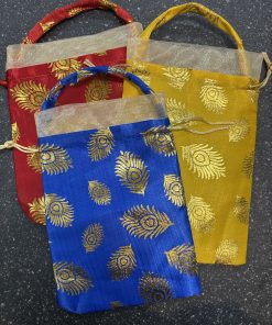 Mini String Potli/Pouch Satin With Golden Dots - Assorted Pack Of 1