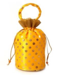 Potli Bag With Golden Dots (Assorted) - Pack Of 1
