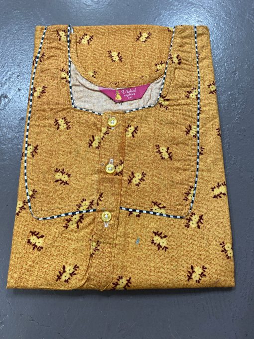 Women'S Cotton Floral Printed Nighty yellow XXL Women'S Cotton Floral Printed Nighty yellow XXL