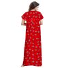 WomenS Cotton Printed Nighty Red