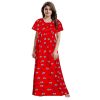 WomenS Cotton Printed Nighty Red