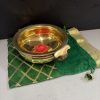 Traditional Brass Uruli - Small Urli with Multi colour Potli bag- 14cm Traditional Brass Uruli - Small