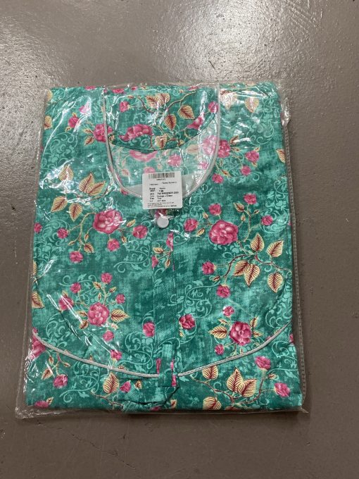 Women'S Cotton Printed Nighty green free size