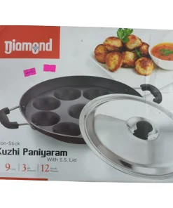 Diamond Non Stick Appam Patra / Kuzhi Paniyaram Pan / Paniyara Kallu 9 Pits