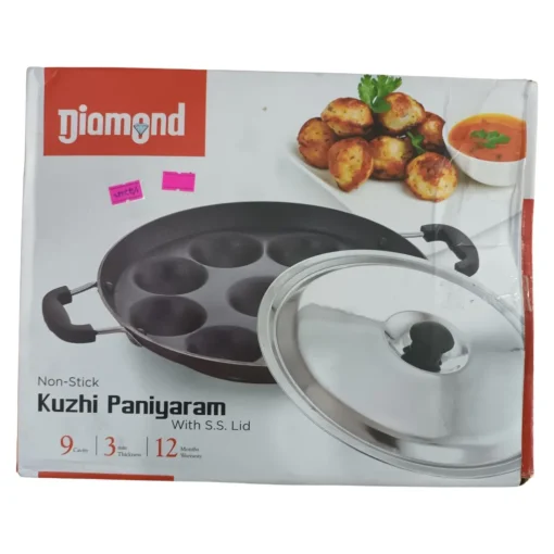 Diamond Non Stick Appam Patra / Kuzhi Paniyaram Pan / Paniyara Kallu 9 Pits