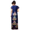 Women'S Rajasthani Cotton Printed Nighty Mustard Blue Women's Rajasthani Cotton Printed Nighty Mustard Blue