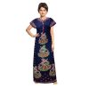 Women's Rajasthani Cotton Printed Nighty Mustard Blue