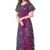 Women's Rajasthani Cotton Printed Nighty Mustard Blue