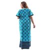 Women'S Cotton Printed Nighty Blue - 3Xl Size Women's Rajasthani Cotton Printed Nighty Mustard Blue
