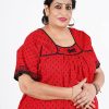 Women's Rajasthani Cotton Printed Nighty Mustard Blue