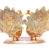 Metal Double Peacock Statue, Showpiece Figurine- Standard, Gold Metal Double Peacock Statue, Showpiece Figurine- Standard, Gold