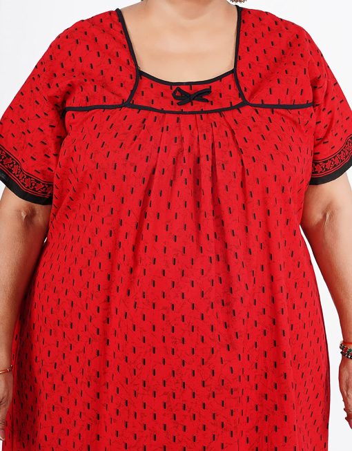 Women's Rajasthani Cotton Printed Nighty Mustard Blue