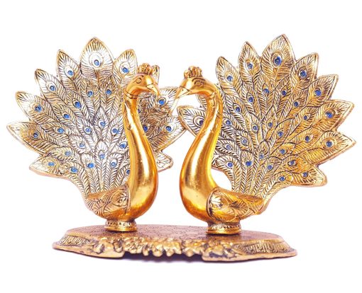 Metal Double Peacock Statue, Showpiece Figurine- Standard, Gold Metal Double Peacock Statue, Showpiece Figurine- Standard, Gold