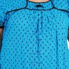 Women's Rajasthani Cotton Printed Nighty Mustard Blue