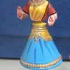 Traditional Tanjore Dancing Doll Thalaiyatti Bommai Papier Mache Oil Painted 9" Multicolor Traditional Tanjore Dancing Doll Thalaiyatti Bommai Papier Mache Oil Painted 9" Multicolor