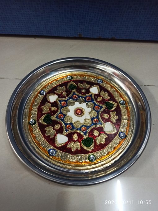 Minar Decorated Pooja Plate (Assorted)