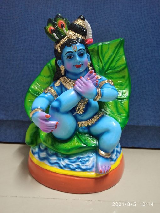 Multicolour Aalilai Krishna Statue Showpiece Golu Doll Paper Mache 14.5″