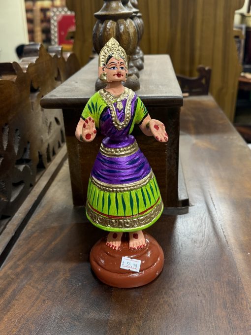 Traditional Tanjore Dancing Doll Thalaiyatti Bommai Papier Mache Oil Painted 9" Multicolor Traditional Tanjore Dancing Doll Thalaiyatti Bommai Papier Mache Oil Painted 9" Multicolor