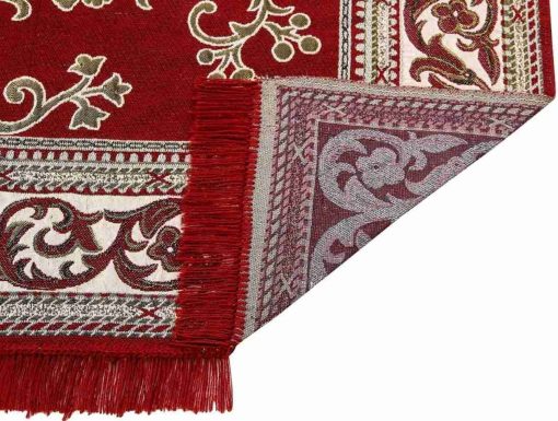 Designer Superfine Cotton Bed Cover Carpet | Rug | Bedside Runner (Red, 5x7