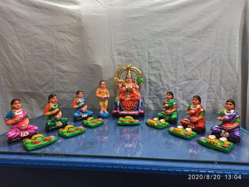 Kolu/Golu Kamakshi Villakku Poojai Set 15 Navaratri Golu/Kolu Doll Set ChennaiStore