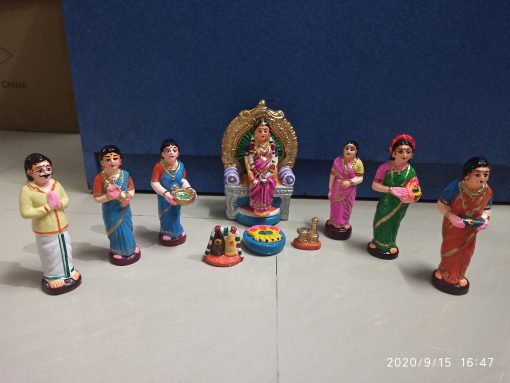 Clay Seemandham Set 9 Navaratri Golu/Kolu Doll Set - Small