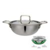 Aristo Triply Deep Kadai 2.7 L 24Cm Hawkins Ha Deep Fry Pan 4L With Stainless Steel Lid 30Cm