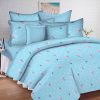 Cotton 144 Tc Floral Bedsheet For Double Bed With 2 Pillow Covers - Blue &Amp; Pink Cotton 144 Tc Floral Bedsheet For Double Bed With 2 Pillow Covers - Blue &Amp; Pink