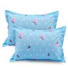Cotton 144 Tc Floral Bedsheet For Double Bed With 2 Pillow Covers - Blue &Amp; Pink Cotton 144 Tc Floral Bedsheet For Double Bed With 2 Pillow Covers - Blue &Amp; Pink