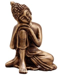 Showpiece Resting Buddha On Knee Metal Showpiece ChennaiStore