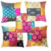 Royal Traditional Dupion Silk 150Tc Cushion Cover, 16X16 Inches Pack Of 1 - Assorted Cotton 210 Tc Elastic Fitted Double Bedsheet With 2 Pillow Covers-White Box