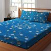 Glace Cotton Elastic Fitted Double Bedsheet With 2 Pillow Covers