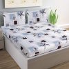 Cotton 210 Tc Elastic Fitted Double Bedsheet With 2 Pillow Covers-White Box Microfiber King Size Elastic Fitted Double Bedsheets With 2 Pillow Covers