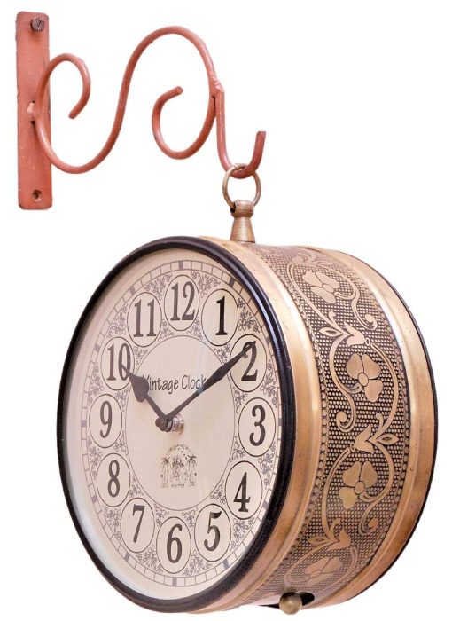 Vintage Clock Double Side Iron Wall Clock Vintage Clock Double Side Iron Wall Clock