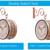 Vintage Clock Double Side Iron Wall Clock Vintage Clock Double Side Iron Wall Clock