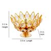Crystal Round Brass Diya Oil Lamp