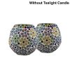 Mosaic Glass Tealight Candle Holders - Pack Of 2 Mosaic Glass Tealight Candle Holders - Pack Of 2