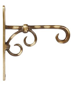 Accessories Brass Carved Wall Hanger For Diya Bell Lantern Length 7 Inch ChennaiStore