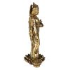 Brass Goddess Lakshmi Standing In Lotus Statue - 25 Cm Brass Goddess Lakshmi Standing In Lotus Statue - 25 Cm