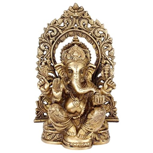 Brass Lord Ganesha Ganpati Statue - 8 Inches 2 Kg