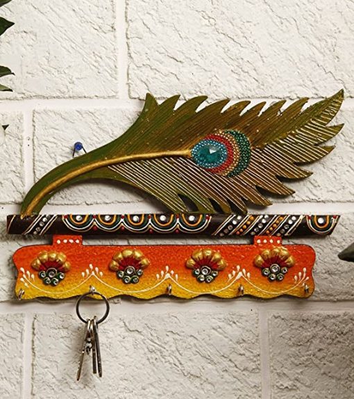 Jaipur Wooden Key Holder - Pack Of 4 Hooks Jaipur Wooden Key Holder - Pack Of 4 Hooks