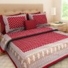 Cotton Rajasthani Jaipuri Traditional King Size Double Bed Bedsheet With 2 Pillow Covers Cotton Rajasthani Floral Traditional Double Bed Bedsheet With 2 Pillow Covers