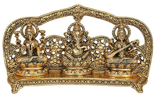 Metal Lakshmi Ganesh And Saraswati Idol