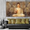Wood framed Buddha wall painting with frame multicolour 30inch x 50 inch set of 5 Wood framed Buddha wall painting with frame multicolour 30inch x 50 inch set of 5