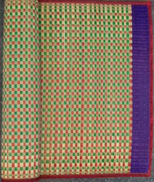 Striped Sleeping Mat/ Korai Grass Mat / Ghaser Chatai (Red