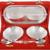 Sterling Silver 5-Piece Metal Floral Dessert Bowls Gift Set Sterling Silver 5-Piece Metal Floral Dessert Bowls Gift Set